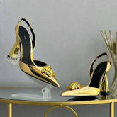 Slingback Heels with Embellishments.  Adomoo